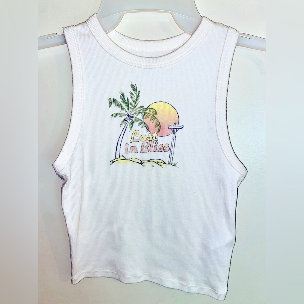 Hollister “Lost In Bliss” Crop Top Tank Top Size XS